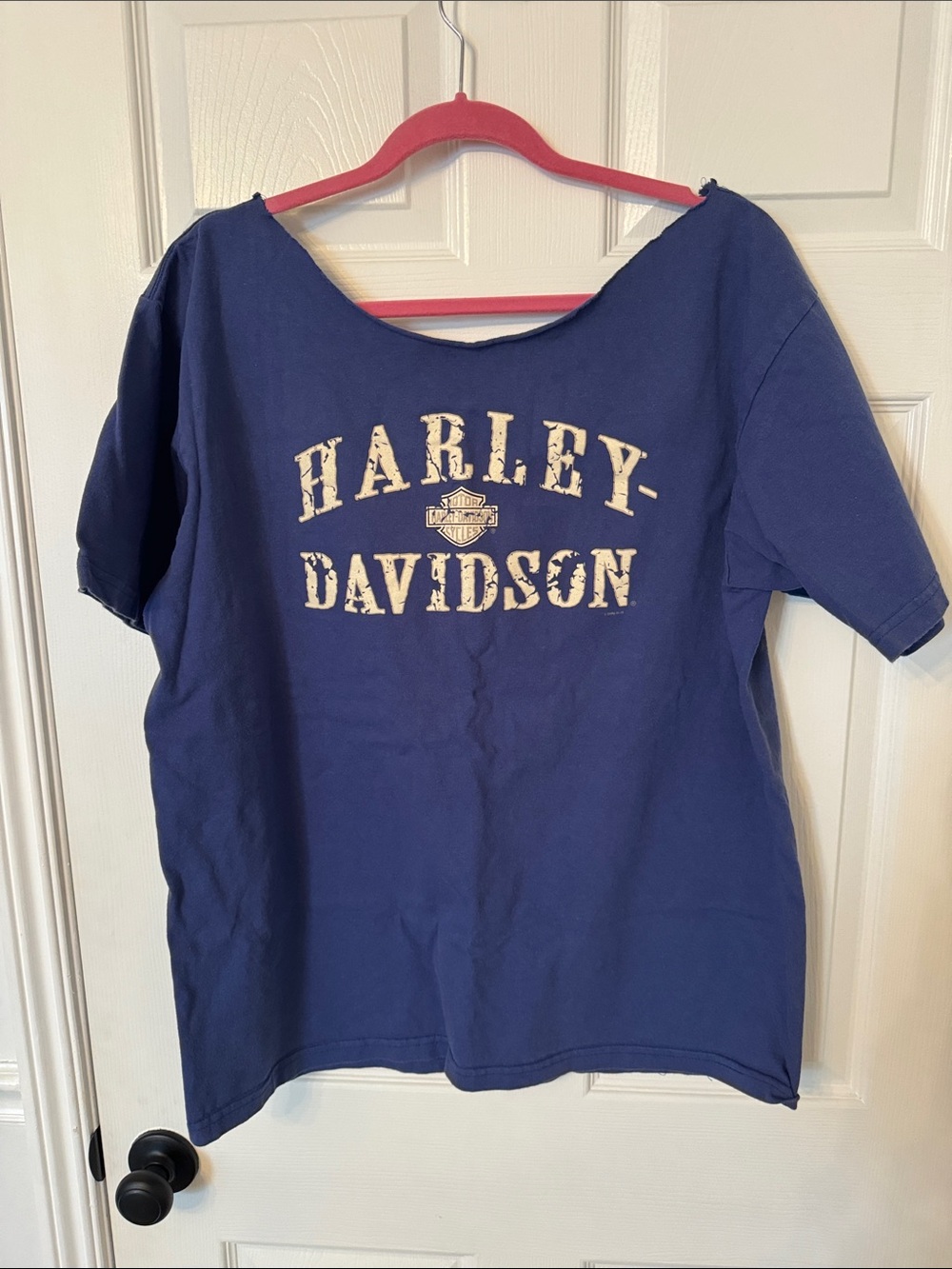 Off the shoulder Harley-Davidson Navy Blue Girls' Logo Tee